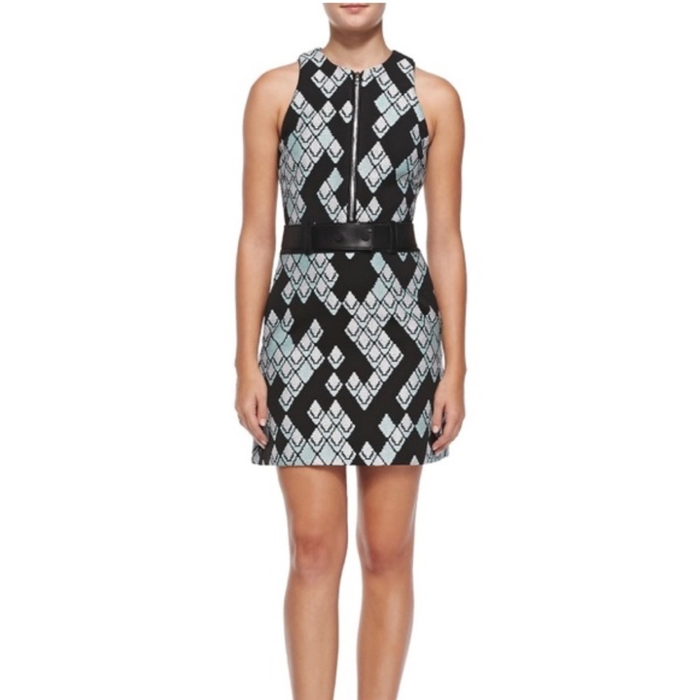 3.1 Phillip Lim Vogue runway design Black and White Geometric Mini Dress size 4